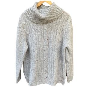 Carolyn Taylor Oatmeal Cowl Neck Knit Sweater Women Large